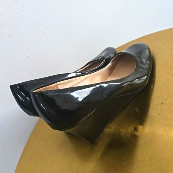 Mootsies Tootsies Women’s Black Patent Leather Wedge Size 9.5 🌴 - Picture 2 of 9